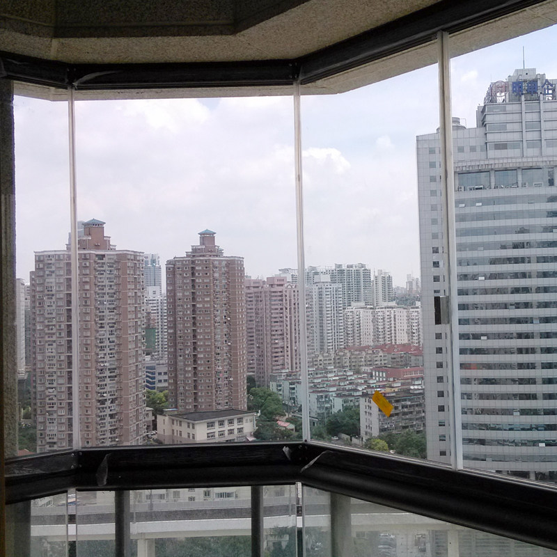 雍朗 平移无框阳台窗 加厚无框窗户 封装阳台 无框玻璃门窗维修