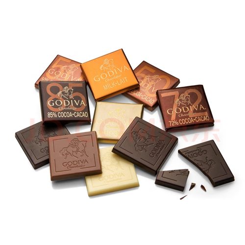 GODIVA歌帝梵比利时50%72%85%黑巧克力排块散装进口大板烘焙零食