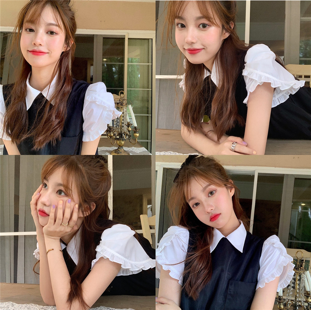 Real shooting niche shirt + baby vest skirt