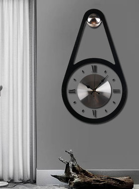 现代简约挂钟轻奢钟表木质石英钟客厅时钟表餐厅挂表卧室静音钟表