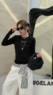 新款 2026春季 5370设计感镂空长袖 T恤弹力修身 热卖 小版 诗歌兰女装