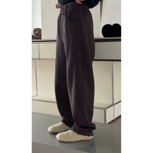 秒发诗歌兰2025冬款 58525休闲潮流美式松紧腰做旧磨破加绒卫裤女