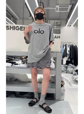 秒发诗歌兰2025夏款 58191美式潮流简约中长款宽松字母短袖T恤女