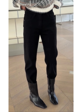 现诗歌兰女装25冬新15977复古个性街头烟管裤薄绒九分牛仔裤靴裤