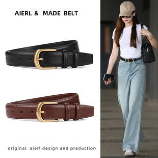 2025新款女士皮带真皮百搭牛仔裤腰带女款装饰简约休闲裤带宽韩版