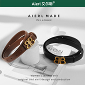 带西裤 皮带女款 腰带内穿复古牛皮装 饰牛仔裤 真皮时尚 百搭2022新款