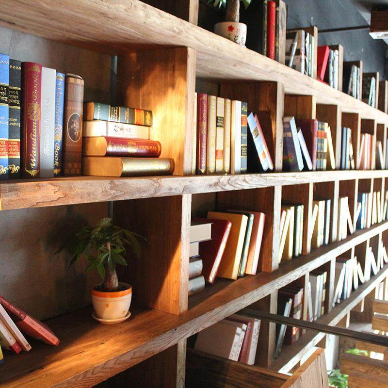 老榆木书架定制满墙全实木落地吊柜置物收纳架靠墙格子架拐角榫卯,住宅家具,书架,淘宝优惠券,粉丝福利购,淘宝优惠卷