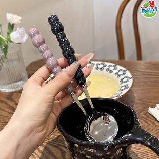 是时候让你 304不锈钢珍珠仿陶瓷手柄刀叉勺INS风 餐桌充满仙气