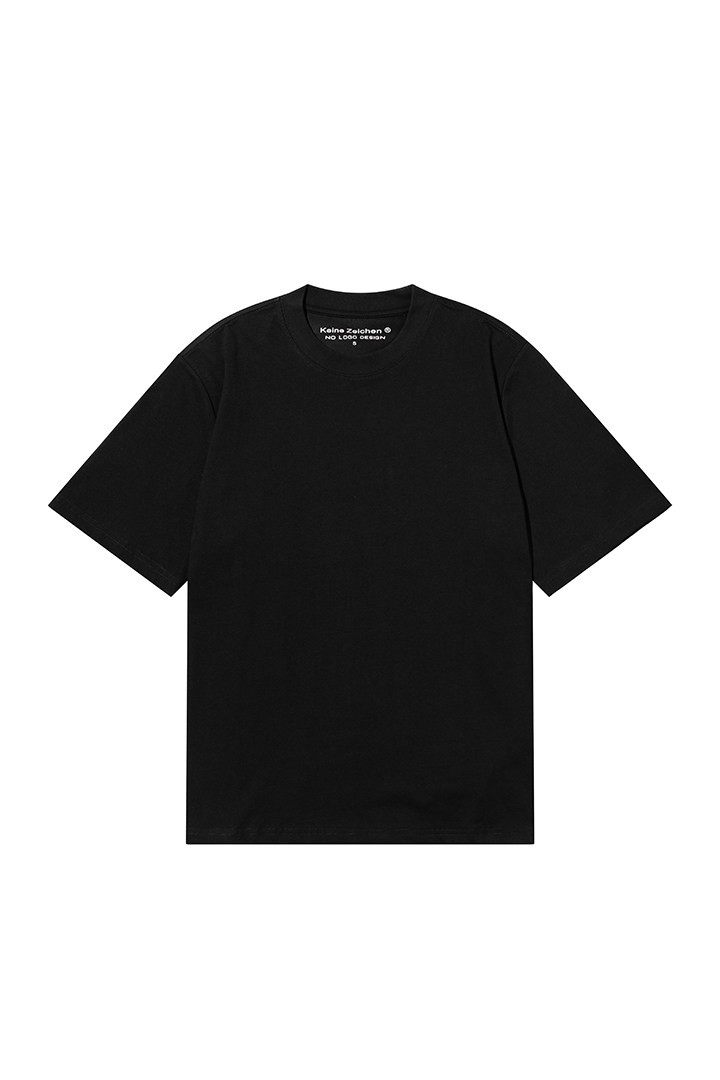 thumbnail for "NO LOGO" 250 g of Solona mini-neckline short width BOXY solid color basic casual short sleeves base layer in summer