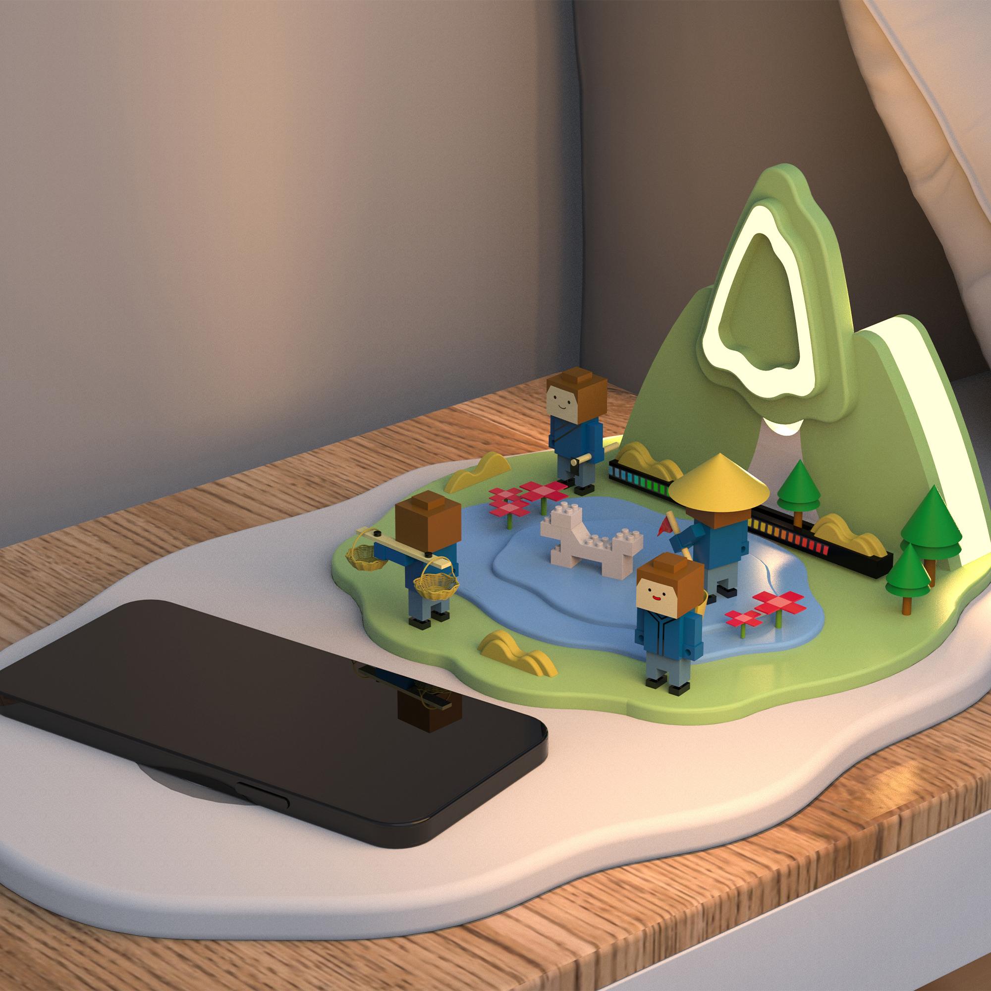 3D模型积木益智玩具灯具犀牛模型源文件keyshot渲染ps展板KS设计