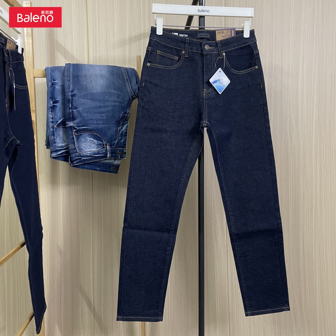 Baleno班尼路舒适原色牛仔裤男潮流百搭合身基础净色牛仔简约时尚