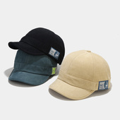 短檐棒球帽男女同款 帽子短帽檐鸭舌帽潮新款 秋冬软顶ins学生小众