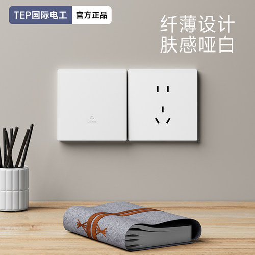 TEP国际电工超薄肤感开关插座