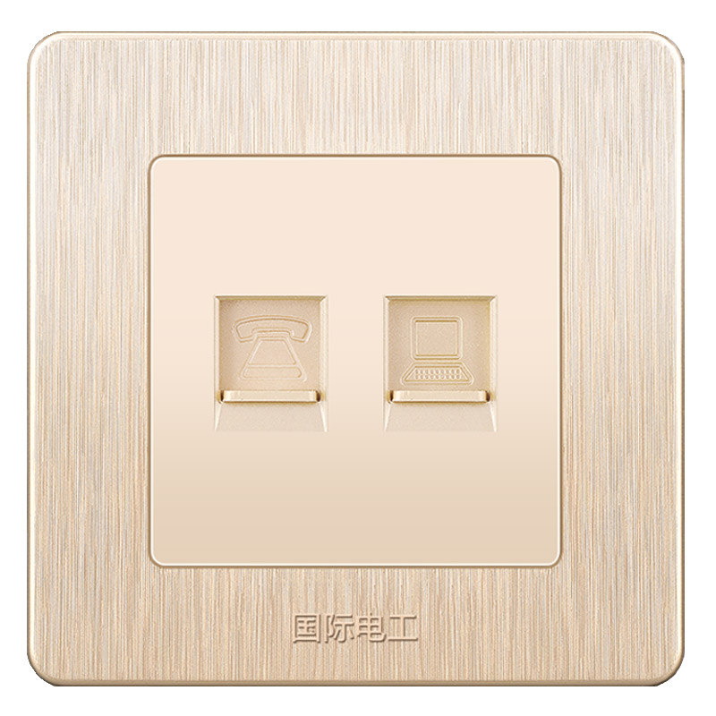 家用插座面板86型网线电话线面板插座网络接线盒接口电话电脑插座