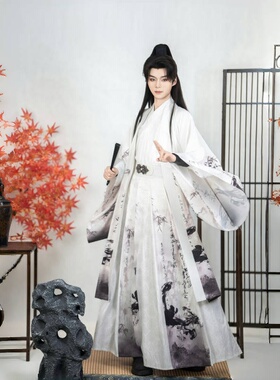 新款汉服男正品原创中国风晋制齐腰襦裙水墨风古装2025春夏款