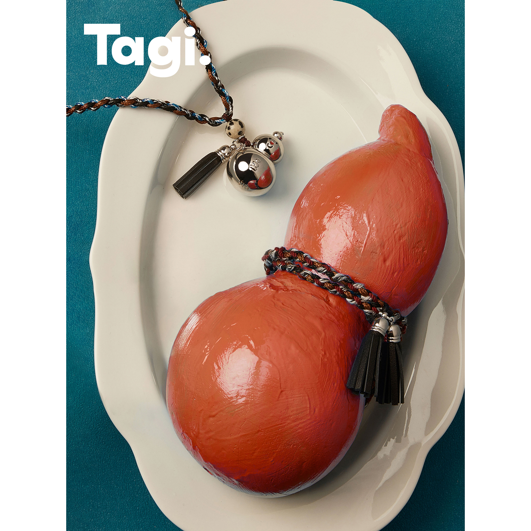 Tagi.长款小众彩色编绳项链