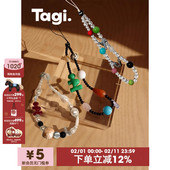 Tagi. 想象海滩 字母石头亚克力手机便携挂链