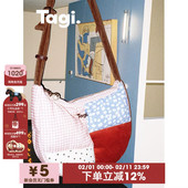 Tagi.枕头怦怦包日常休闲撞色拼接灯芯绒包大容量单肩斜挎包
