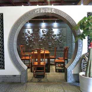 月亮门砖雕定制拱门门套线弧形回纹线圆形包边窗套包边回纹线装饰