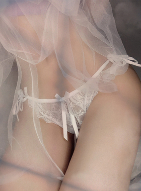 BeYourCat蜜桃性感蕾丝内裤蝴蝶结三角裤女绑带低腰夏季薄款