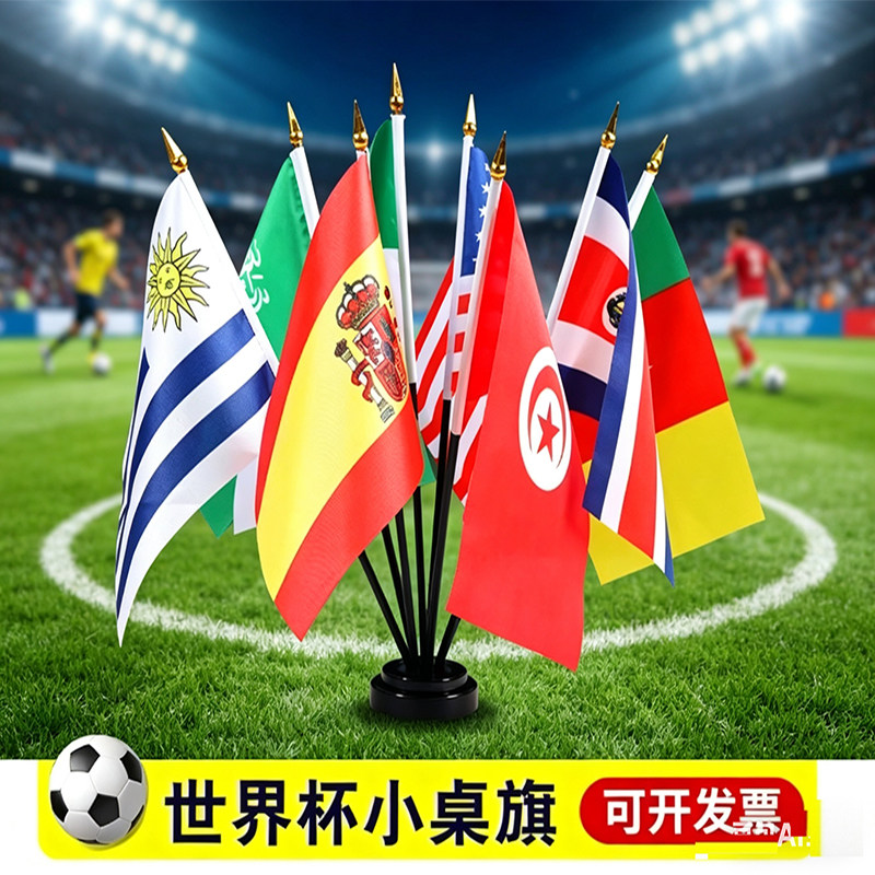 2026世界杯摆件桌旗8孔装饰八孔插旗48强国旗彩串气氛布置