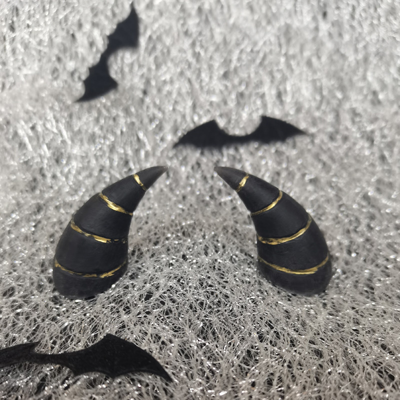 暗黑系恶魔角鬼角cosplay犄角哥特洛丽塔lolita头饰万圣节发饰品
