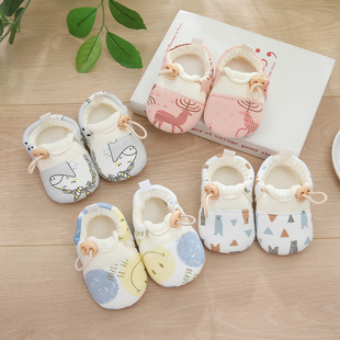 春秋款 春秋婴儿鞋 12个月男女小孩防掉宝宝步前鞋 子软底布鞋