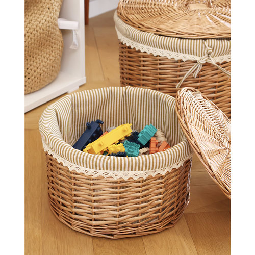 梵鱼木语藤编收纳箱玩具收纳盒