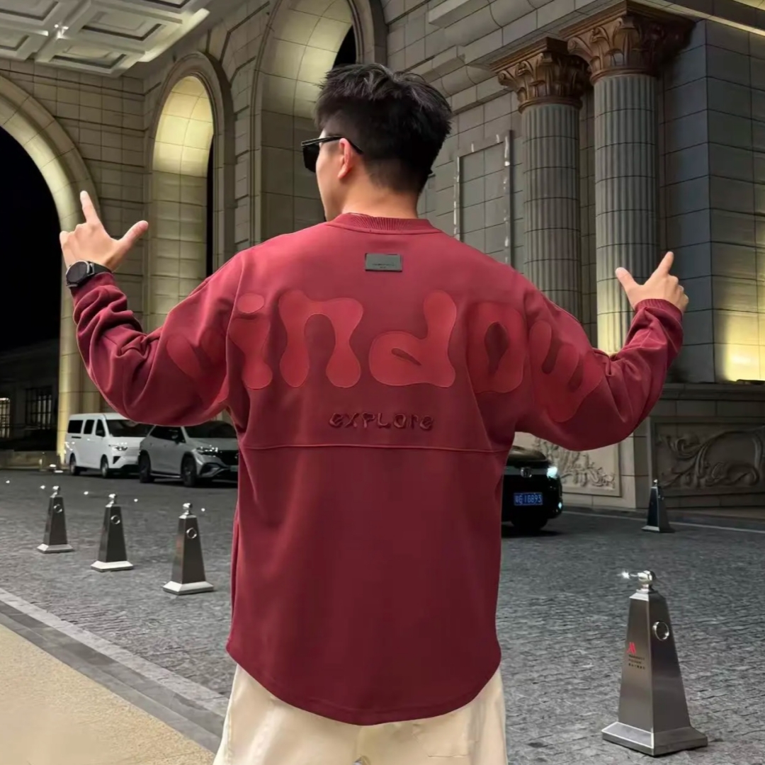 秋冬个性新款字母休闲圆领卫衣男士潮牌百搭情侣款宽松T恤打底衫