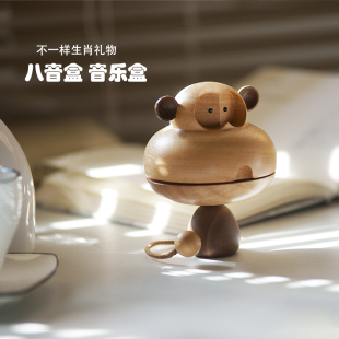 几人设计猴生肖原木音乐盒八音盒女生日礼物刻字天空之城千与千寻