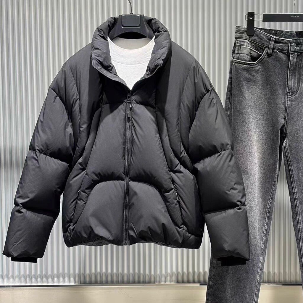 G家2025冬季新款黑色立领羽绒服