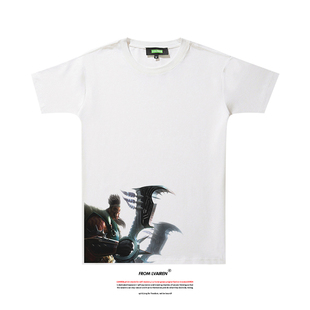 德莱文荣耀行刑官印花T恤ins超火的青年男学生lol游戏短袖宽松