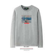 潮牌文艺打底衫 世界名画 薄款 T恤2019秋季 莫奈画家作品 日出长袖