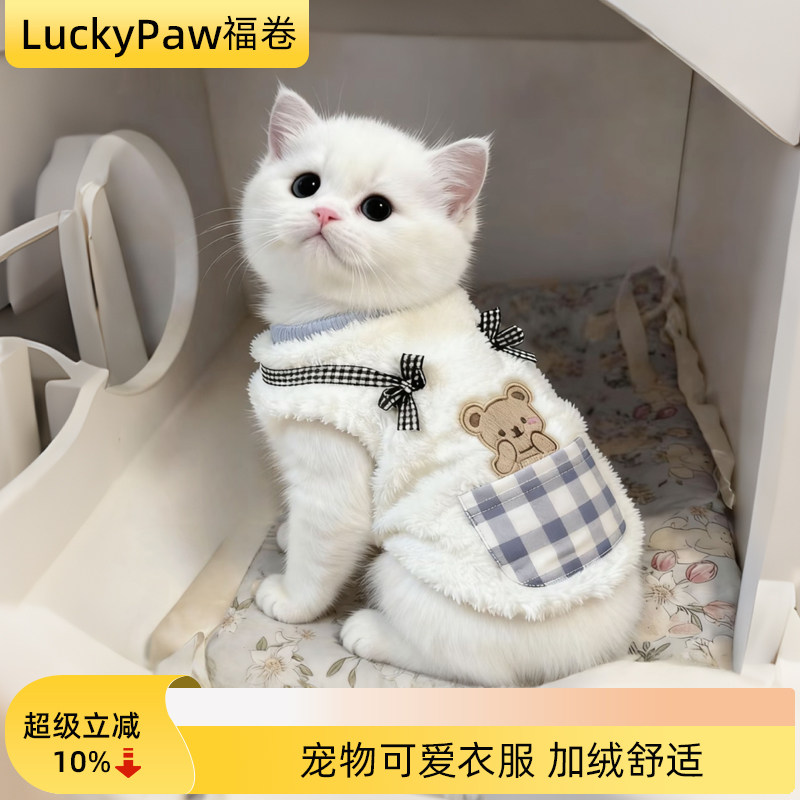 猫咪衣服秋冬装保暖防掉毛马甲宠物布偶无毛德文猫2025新款小衣服