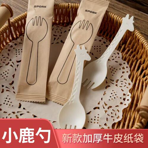 塑料小勺一次性勺子叉子叉勺水果叉蛋糕叉独立包装甜品勺冰淇淋勺