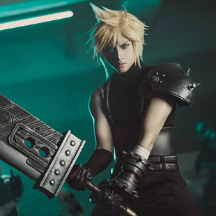 雪吹樱 最终幻想7重置版克劳德藏蓝款游戏cos服cosplay全套定制