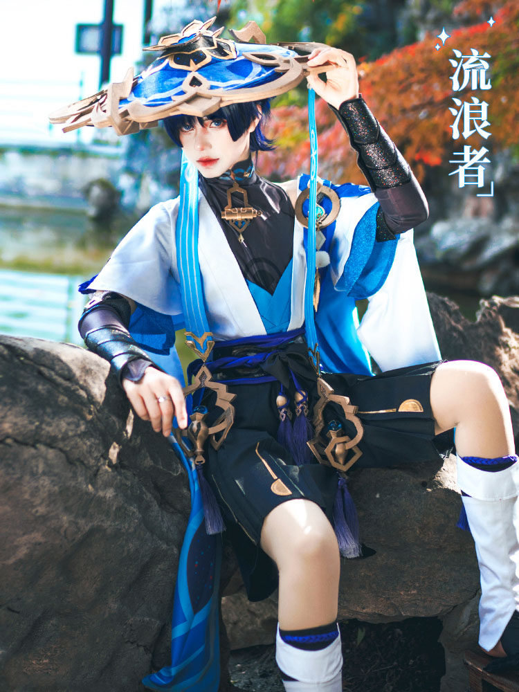 原神cos服散兵流浪者cosplay服装二次元男装动漫游戏套装全套现货_虎窝淘