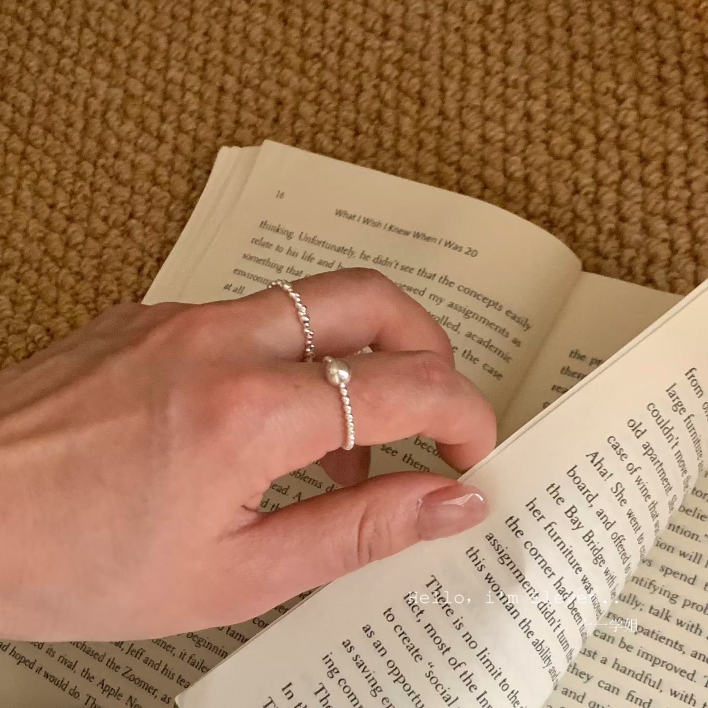 不规则金属戒指鱼鳞圆珠波浪简约个性设计小众细款开口可调节指环