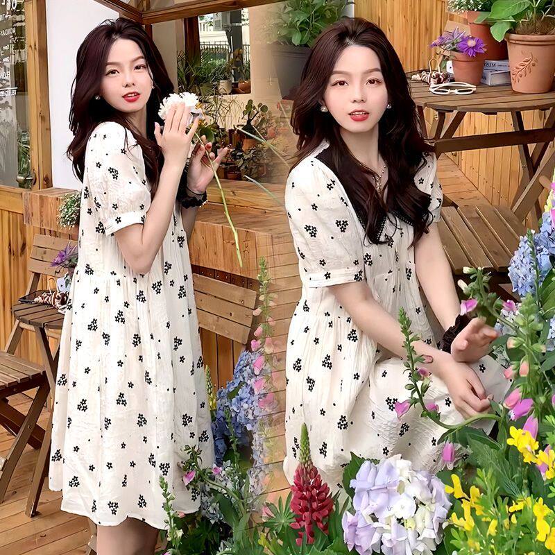 여름나들이를 위한 수유원피스 패셔너블한 핫맘스타일 미들스커트 산후복 트렌디한 엄마들을 위한 수유복