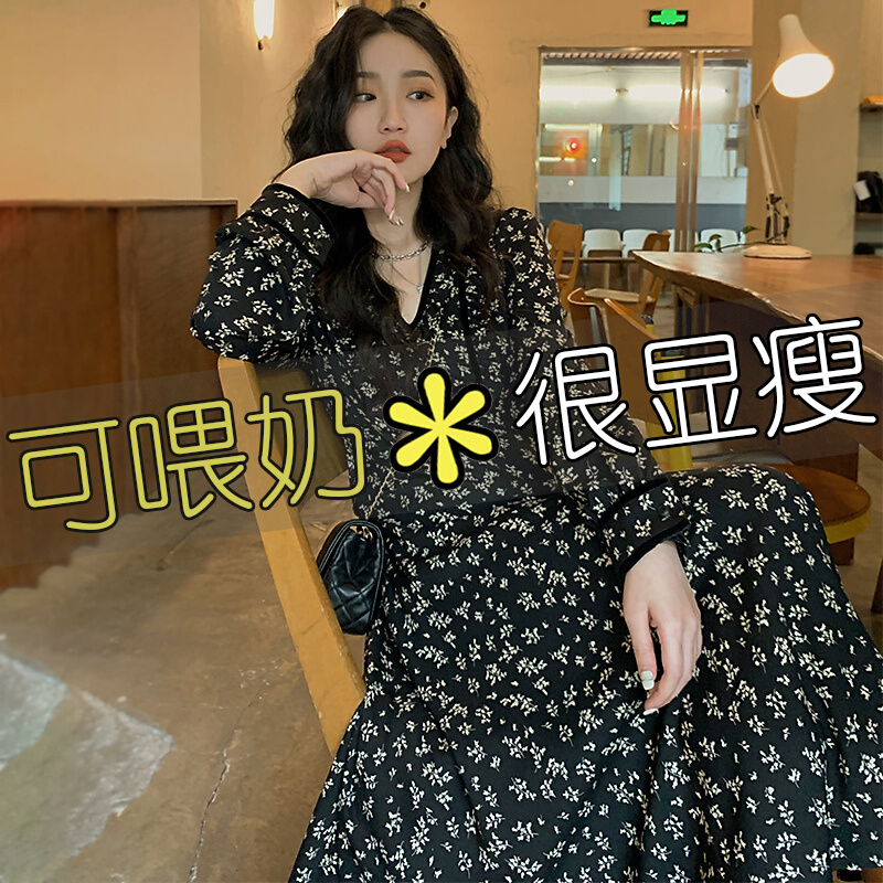 哺乳衣外出辣妈款哺乳衣服母乳遮挡喂奶连衣裙上衣秋装春秋孕妇装
