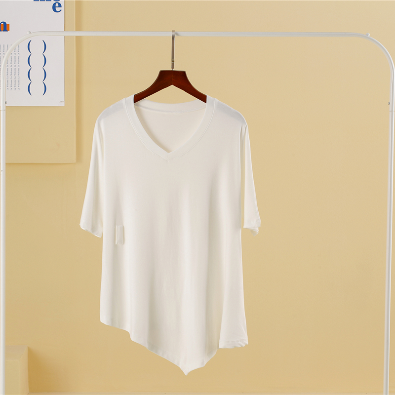 瑜伽服运动罩衫女V领宽松短袖T恤速干透气遮肉健身透气上衣中长款