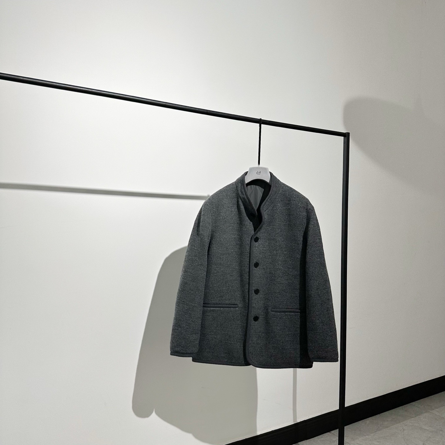 休闲羊毛混纺毛呢夹克棉服外套男