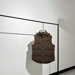 【渠道好货品】可脱卸连帽衣领羊羔毛冬季休闲保暖鹅绒背心马甲男