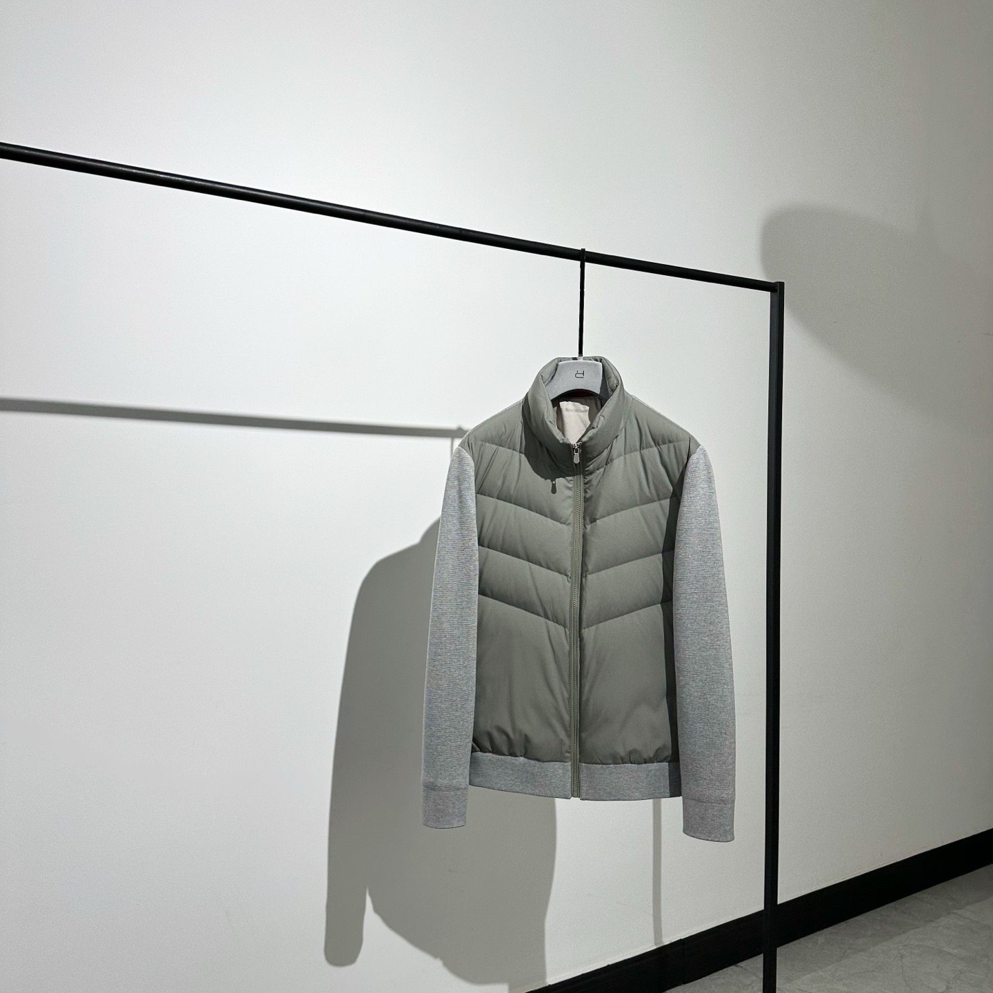 T*F版冬季系列 针织羊毛袖拼接 高奢保暖立领白鹅绒外套羽绒服男