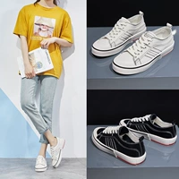 Mùa thu 2019 Giày của phụ nữ Oren thấp để giúp giày nhỏ màu trắng nữ in mới Giày lưới màu đỏ hoang dã cho học sinh - Giày cắt thấp giày cao cổ nữ
