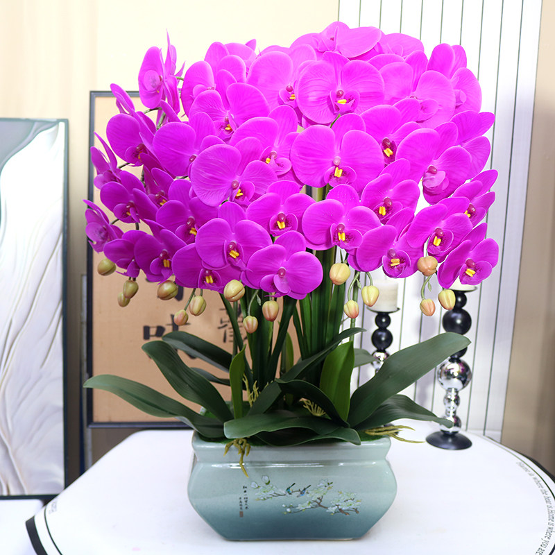 仿真花大盆保湿手感蝴蝶兰客厅电视柜装饰花餐厅茶几花艺酒柜摆设,家居饰品,仿真花/假花,淘宝优惠券,粉丝福利购,淘宝优惠卷