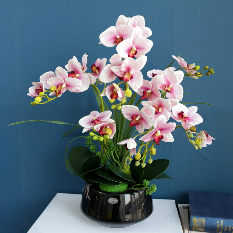 仿真花大盆手感PU蝴蝶兰盆栽室内客厅装饰花电视柜假花办公室摆件,家居饰品,仿真花/假花,淘宝优惠券,粉丝福利购,淘宝优惠卷