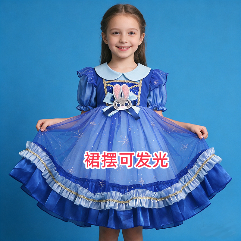 女童春装连衣裙朱迪兔子警官衣服儿童春秋2026新款中小童女孩裙子
