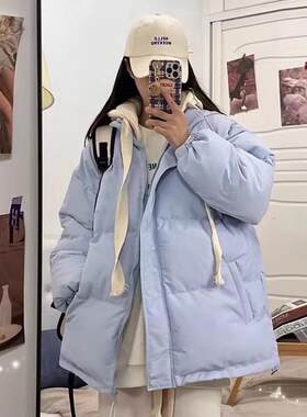 冬季新款羽绒棉服宽松加厚连帽