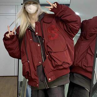 美式棒球服女2024新款春秋季加厚韩版宽松学生工装夹克外套潮ins